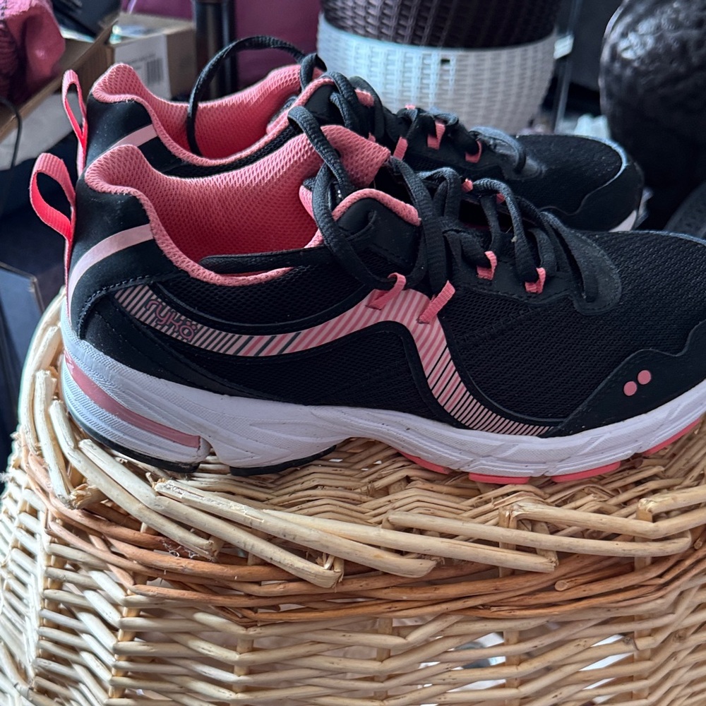 Ryka Women's Black and Pink Sneakers - Picture 2 of 4